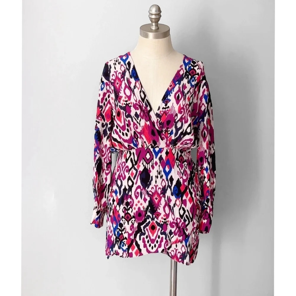 Zara Women’s Autumn Purple Long Sleeve Mini Dress Size M - Picture 2 of 7